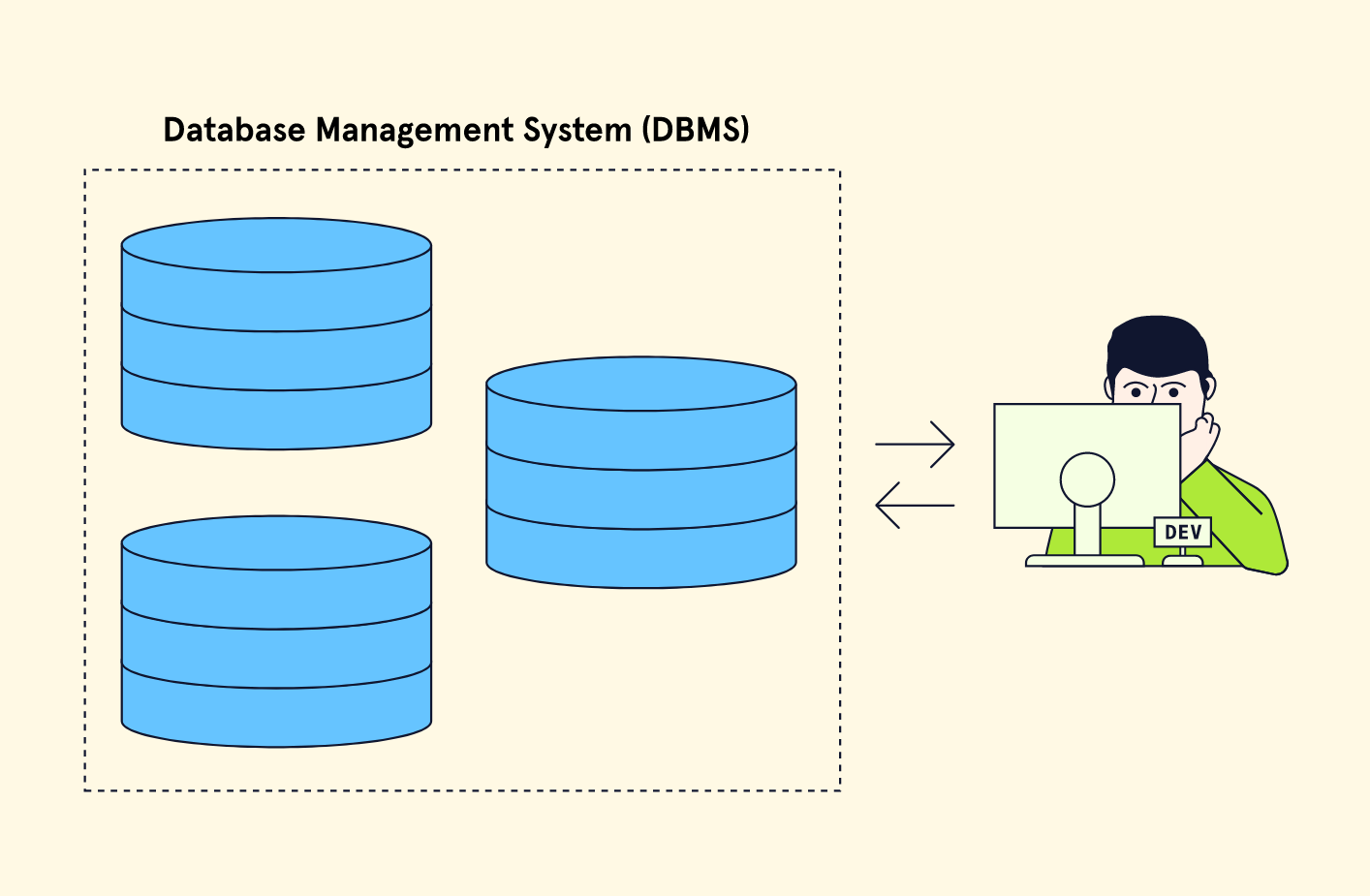 illostration of a database management system