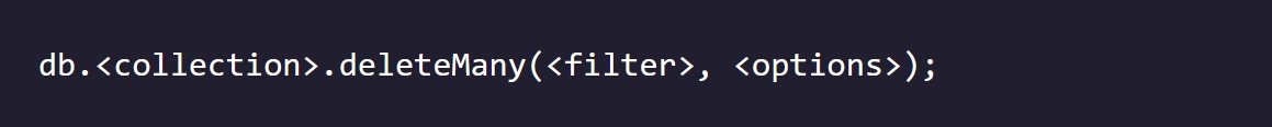 delete many syntax