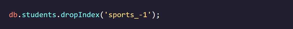 dropIndex example