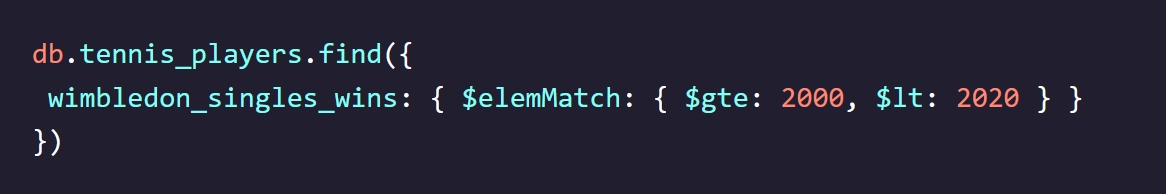elemMatch operator