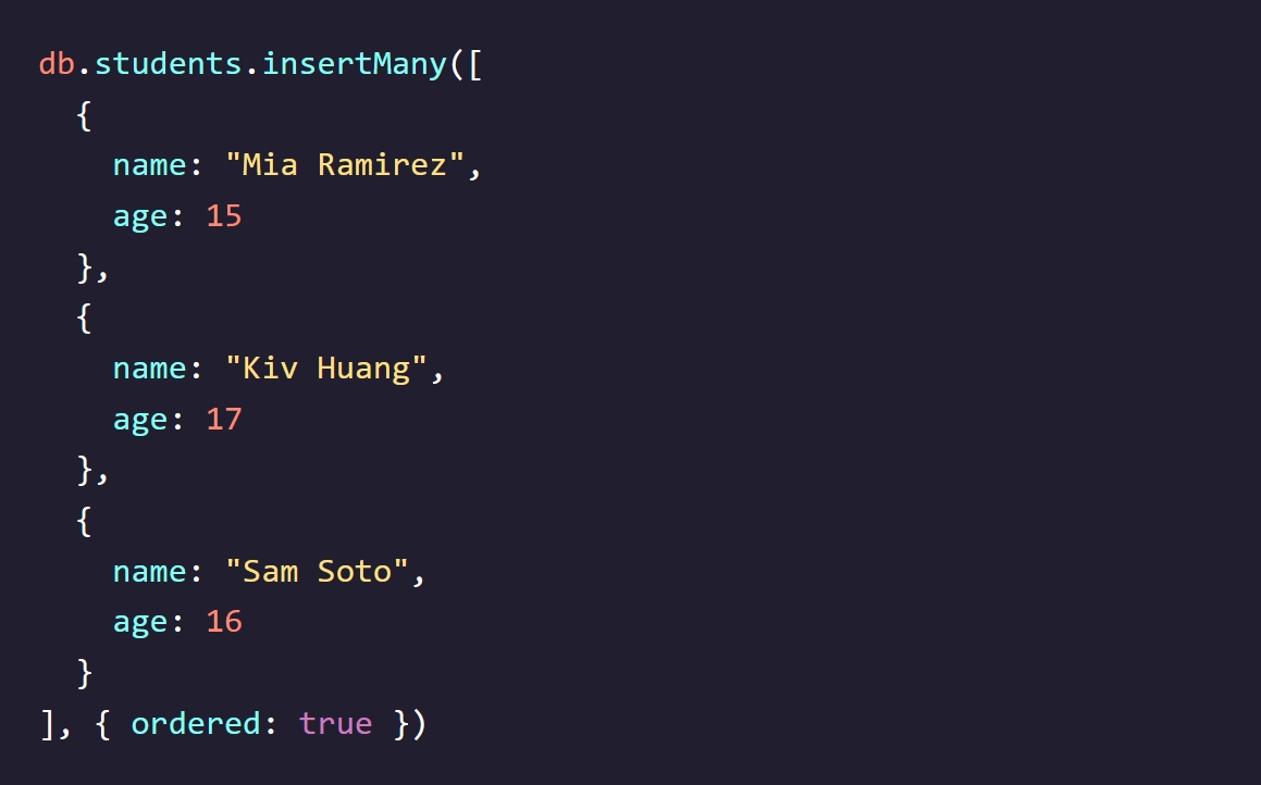 insert many example