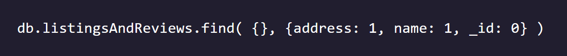 query excluding the id field