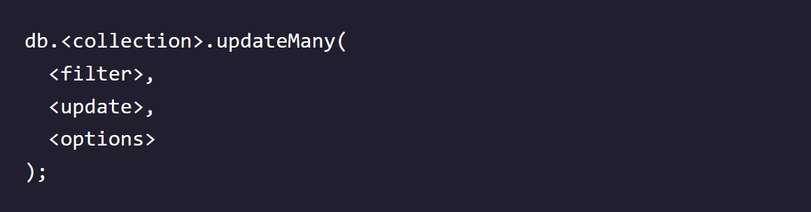 update many syntax
