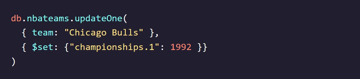 updating with an index number